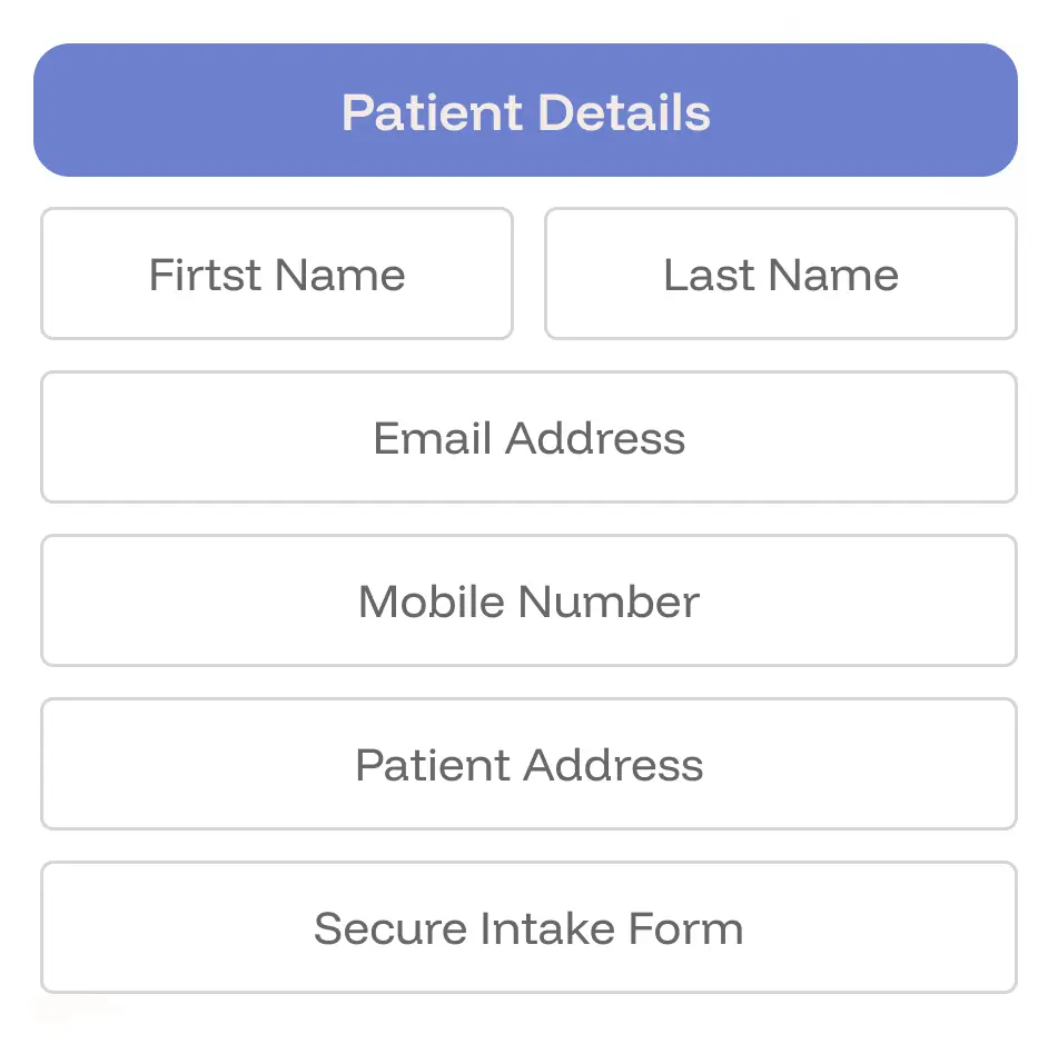 Form fields for personal and contact information